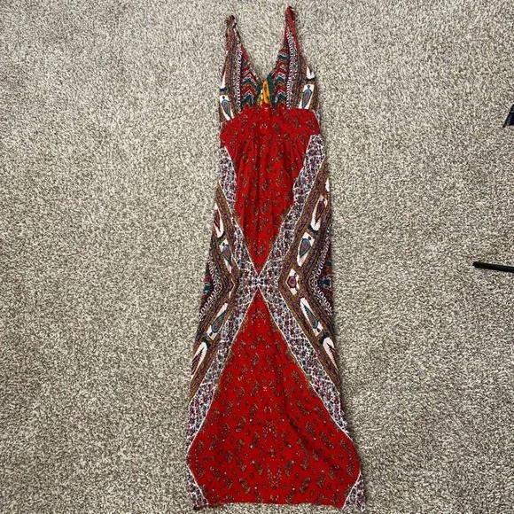 Vintage Y2K Angie Boho Paisley V Neck Maxi Dress Small - Picture 8 of 15